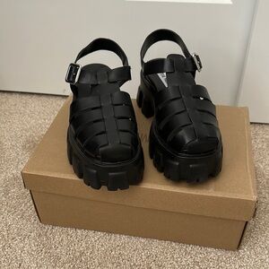 Steve Madden Black Chunky Sandals
